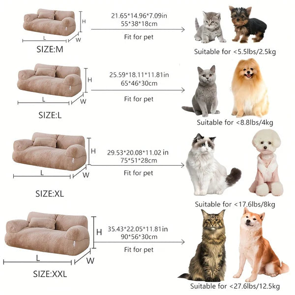Cloud Nest – Luxuriöses Schlafsofa für Katzen und kleine Hunde, Kissen inklusive