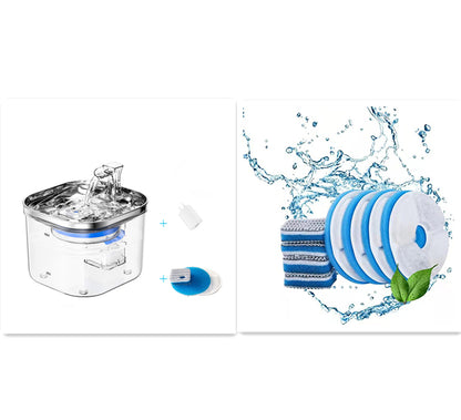 Stainless Steel Automatic Circulation Water Dispenser 2L for Dogs and Cats