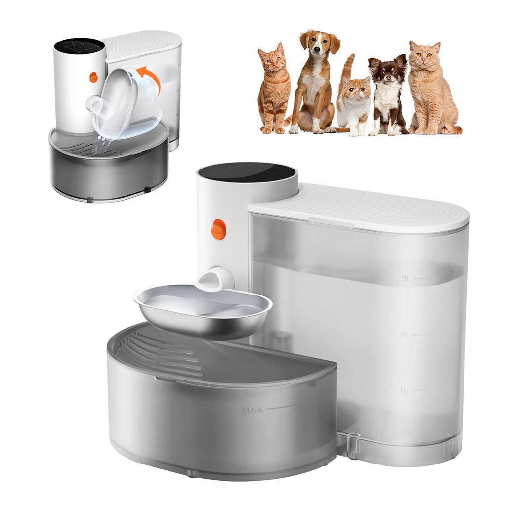 Pet Intelligent Pouring Water Dispenser Stainless Steel 3L
