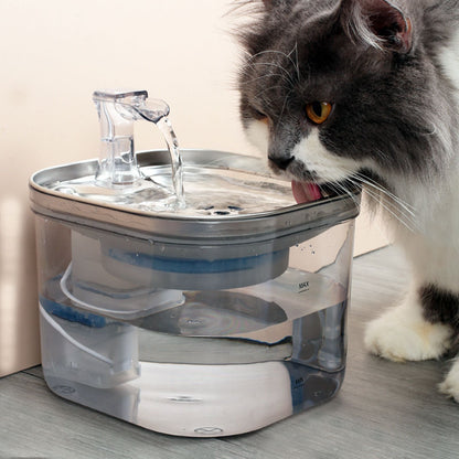 Stainless Steel Automatic Circulation Water Dispenser 2L for Dogs and Cats
