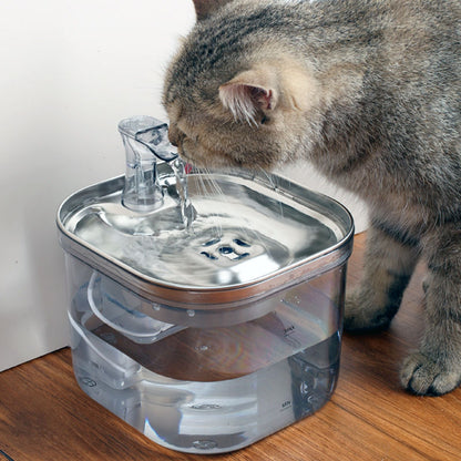 Stainless Steel Automatic Circulation Water Dispenser 2L for Dogs and Cats