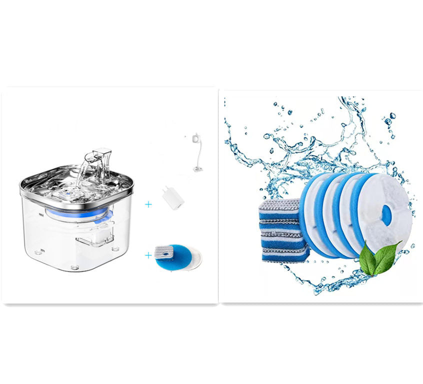 Stainless Steel Automatic Circulation Water Dispenser 2L for Dogs and Cats
