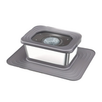 Slow-Feed Dog Water Bowl 10L Stainless Steel With Anti Spill Rim And Silicone Mat